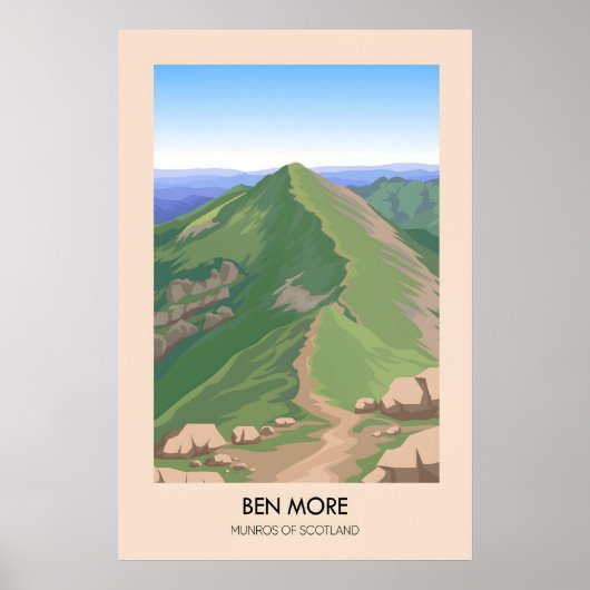 Ben More Munros van Schotland Reisposter Poster (Voorkant)