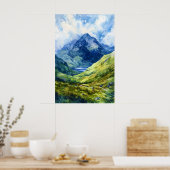 Ben Nevis Aquarel 2 Poster (Keuken)