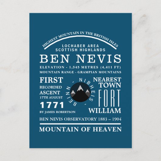 Ben Nevis, Mountain Expedition Information Briefkaart (Voorkant)