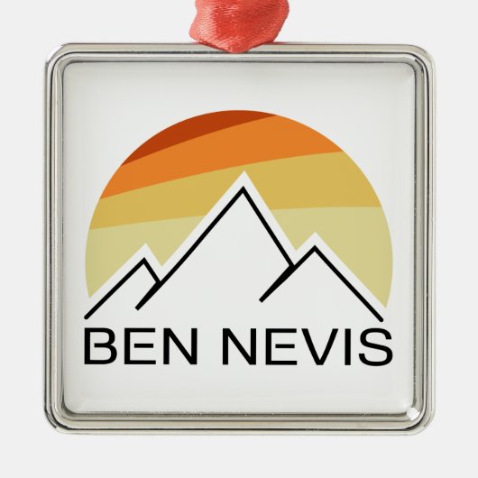 Ben Nevis Retro Metalen Ornament (Voorkant)