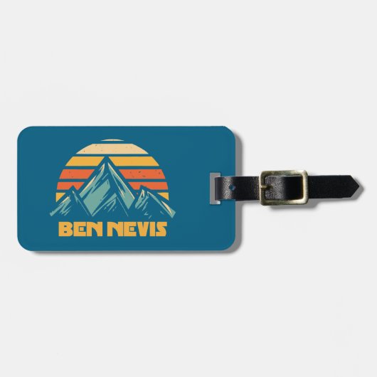 Ben Nevis Retro Turquoise Bagagelabel (Voorkant horizontaal)