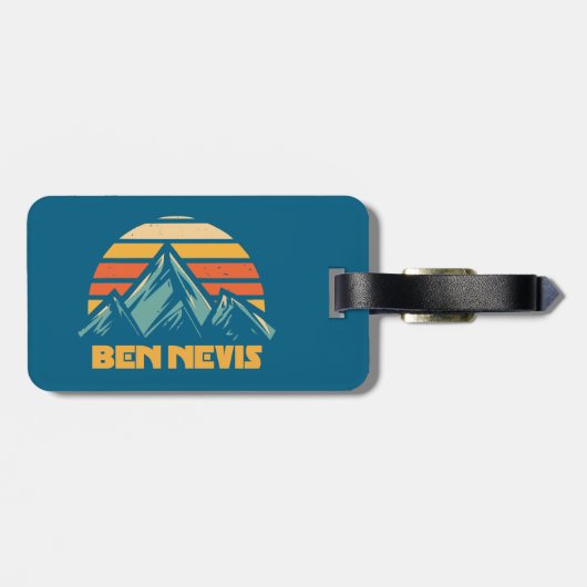 Ben Nevis Retro Turquoise Bagagelabel (Achterkant horizontaal)