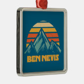 Ben Nevis Retro Turquoise Metalen Ornament (Rechts)
