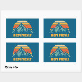 Ben Nevis Retro Turquoise Rechthoekige Sticker (Vel)