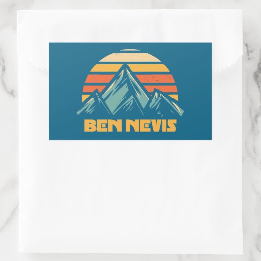 Ben Nevis Retro Turquoise Rechthoekige Sticker (Tas)