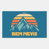 Ben Nevis Retro Turquoise Rechthoekige Sticker (Voorkant)