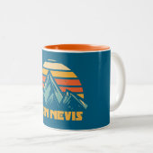 Ben Nevis Retro Turquoise Tweekleurige Koffiemok (Voorkant rechts)