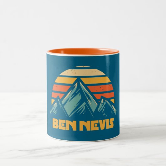 Ben Nevis Retro Turquoise Tweekleurige Koffiemok (Center)