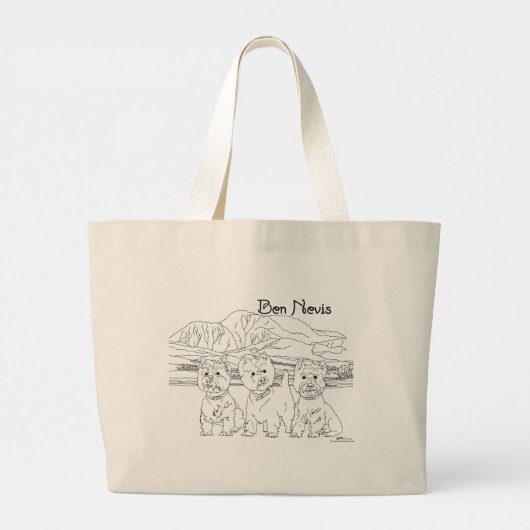 Ben Nevis Schotland met Westies Tote Tas (Achterkant)