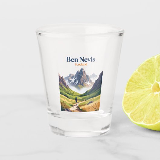 Ben Nevis Schotland Shot Glas (Voorkant)