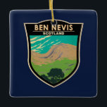 Ben Nevis Scotland Travel Art Vintage Keramisch Ornament<br><div class="desc">Ben Nevis in een vectorkunststijl. Ben Nevis is is de hoogste berg van Schotland,  het Verenigd Koninkrijk en de Britse Eilanden.</div>