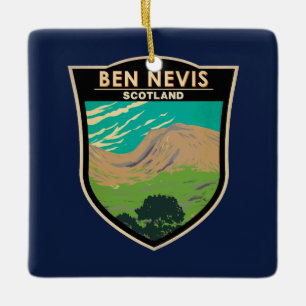 Ben Nevis Scotland Travel Art Vintage Keramisch Ornament