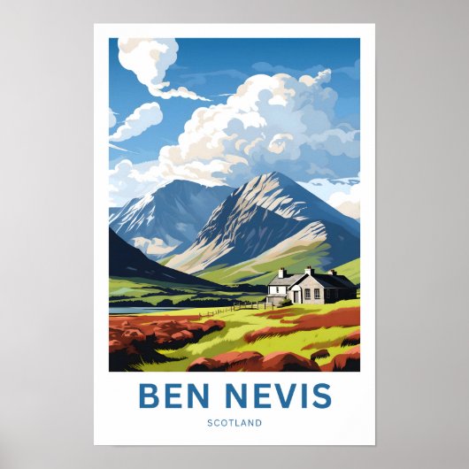 Ben Nevis Scotland Travel Print (Voorkant)