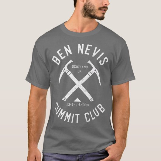 Ben Nevis Summit Club Ik klom Ben Nevis T-shirt (Voorkant)