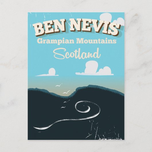 Ben Nevis vintage reisposter Briefkaart (Voorkant)