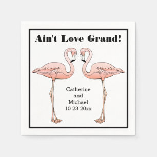 Ben niet dol op Grand Wedding Pink Flamingo Jubile Servetten