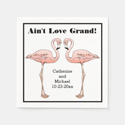 Ben niet dol op Grand Wedding Pink Flamingo Jubile Servetten (Voorkant)