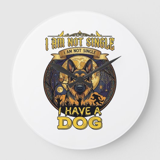 Ben Niet Single Heb Hond Halloween_1 Grote Klok (Voorkant)