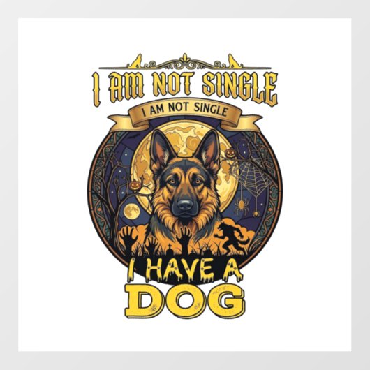 Ben Niet Single Heb Hond Halloween_1 Raamsticker (Vel)