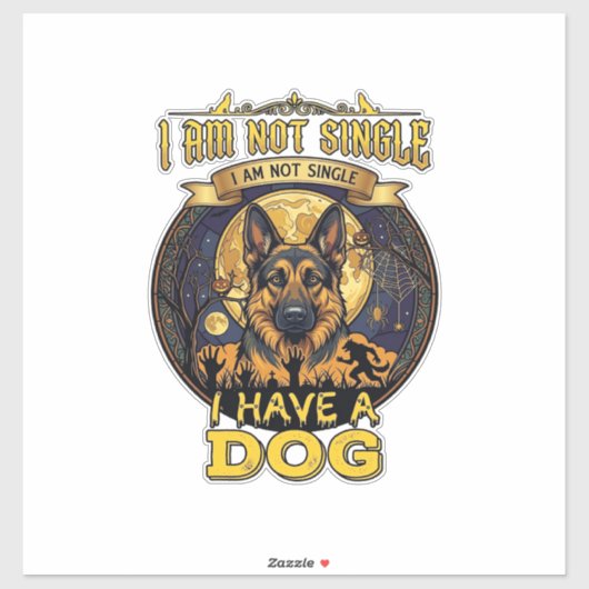 Ben Niet Single Heb Hond Halloween_1 Sticker (Vel)