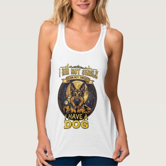 Ben Niet Single Heb Hond Halloween_1 Tanktop (Voorkant)