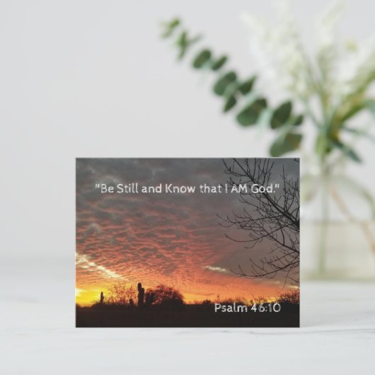 Ben nog steeds en weet dat ik God ben Briefkaart (Staand voorkant)