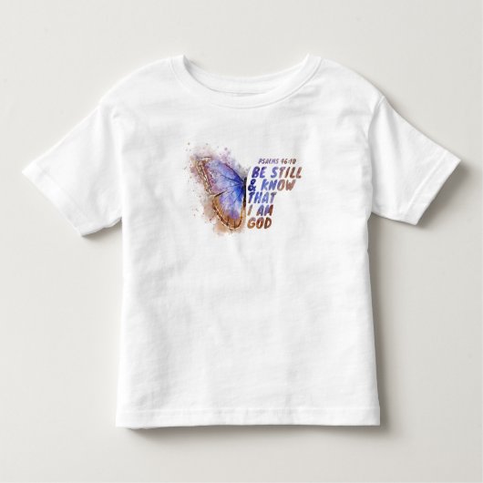 Ben nog steeds en weet dat ik God ben:  Butterfly  Kinder Shirts (Voorkant)