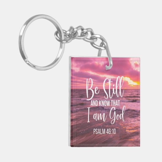 Ben nog steeds en weet dat ik God ben Sleutelhanger (Voorkant Links)