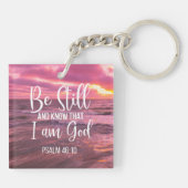 Ben nog steeds en weet dat ik God ben Sleutelhanger (Achterkant)