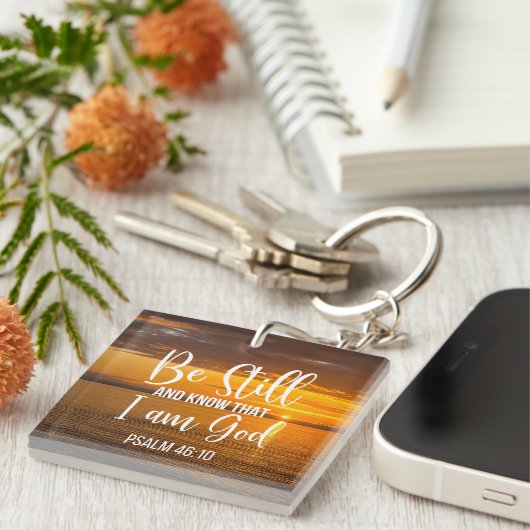 Ben nog steeds en weet dat ik God ben Sleutelhanger (Voorkant Rechts)