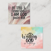 Ben nog steeds en weet dat ik God ben Vierkante Visitekaartje (Voorkant / Achterkant)