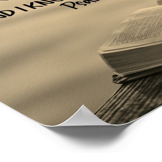 Ben nog steeds en weet dat ik God Bijbel ben Poster (Hoek)