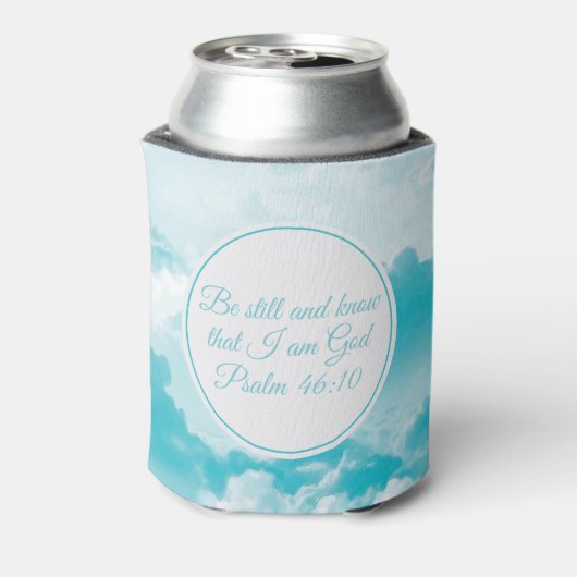 Ben nog steeds en weet dat ik God bijbelblauw ben Blikjeskoeler (Blikje Achterkant)