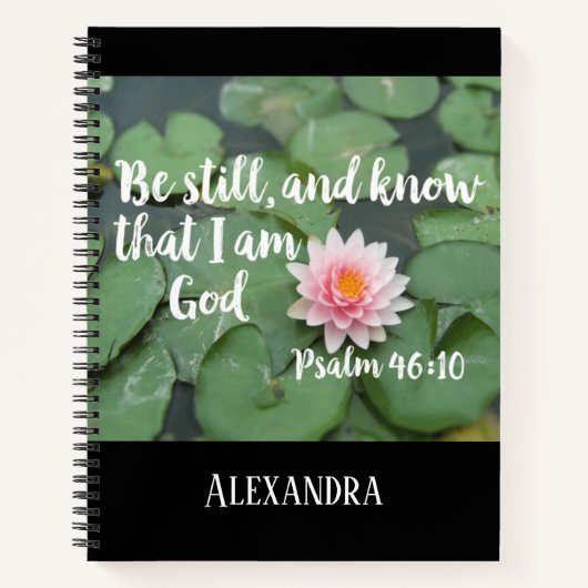 Ben nog steeds en weet dat ik God Christelijke Bij Notitieboek (Voorkant)