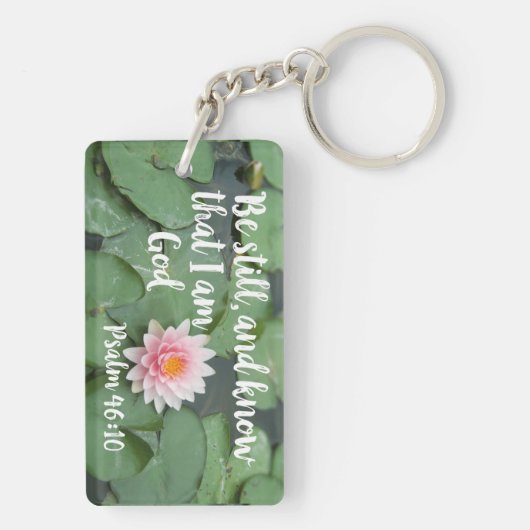 Ben nog steeds en weet dat ik God Christelijke Bij Sleutelhanger (achterkant)