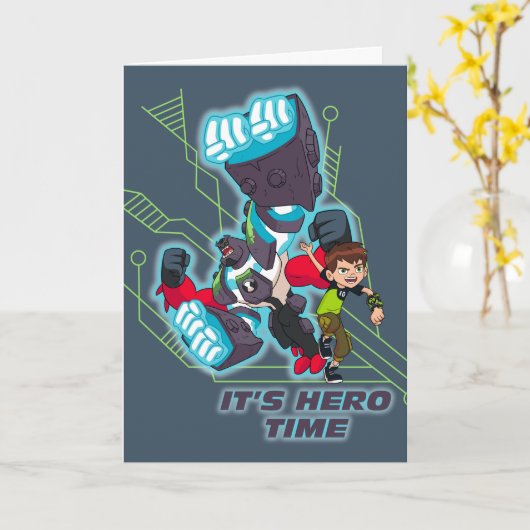 Ben & Omni-Enhanced Four Arms - Het is Hero Time Kaart (Gele Bloem)