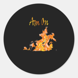 Ben op echt vuur ronde sticker