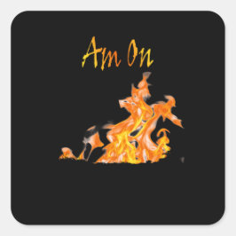 Ben op echt vuur vierkante sticker