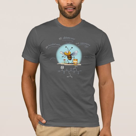 BEN-peptide, Bij-8 met aangepaste tekst, donker T-shirt (Voorkant)
