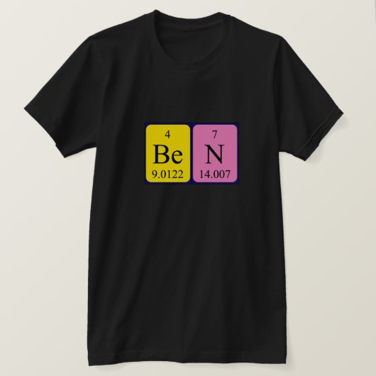 Ben periodiek lijstnaam shirt (Design voorkant)