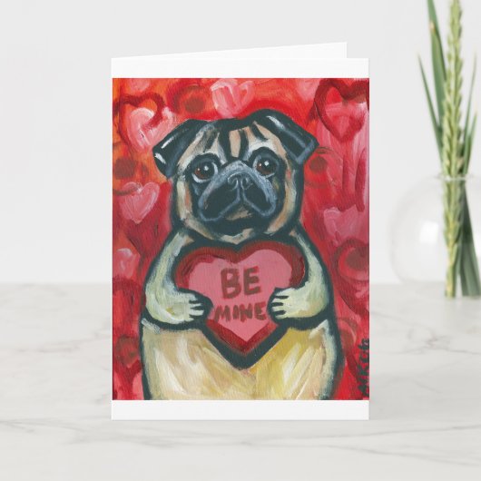 Ben Pug van Valentijn van de Mijn Feestdagen Kaart (Voorkant)