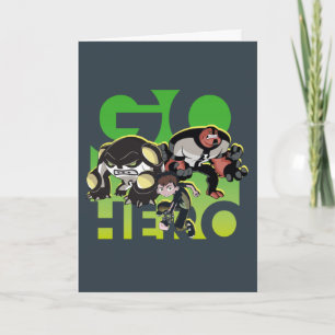 Ben Tennyson, Cannonbolt en Four Arms - Go Hero Kaart