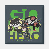 Ben Tennyson, Cannonbolt en Vier Armen - Go Hero Magneet (Voorkant)