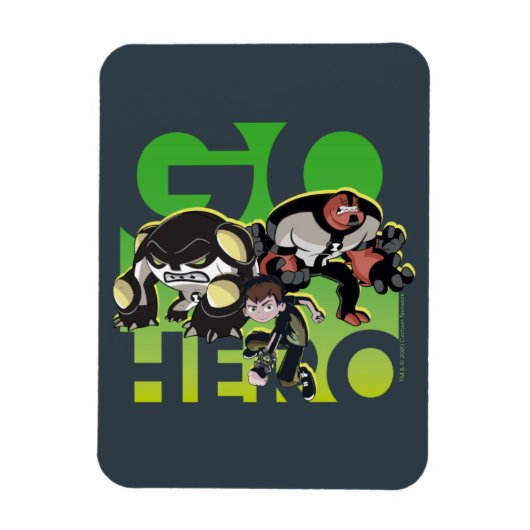 Ben Tennyson, Cannonbolt en Vier Armen - Go Hero Magneet (Verticaal)