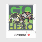 Ben Tennyson, Cannonbolt en Vier Armen - Go Hero Sticker (Vel)