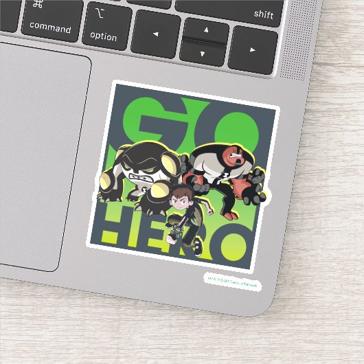 Ben Tennyson, Cannonbolt en Vier Armen - Go Hero Sticker (Detail)