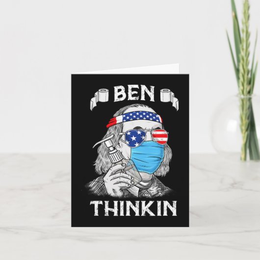Ben Thinkin 4th of July Fun Benjamin Franklin Patr Kaart (Voorkant)