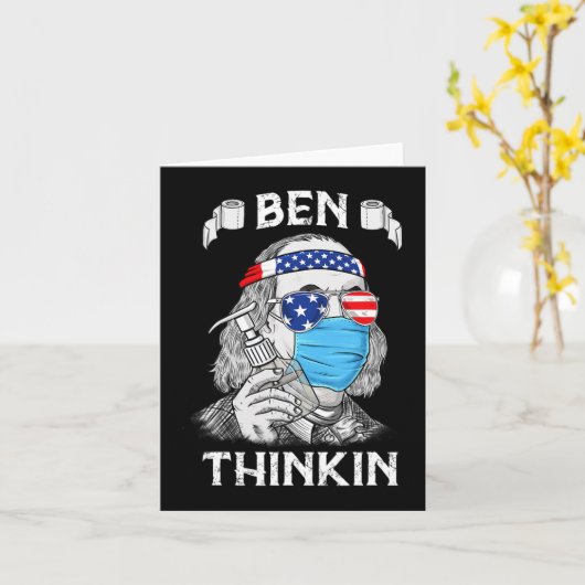 Ben Thinkin 4th of July Fun Benjamin Franklin Patr Kaart (Gele Bloem)