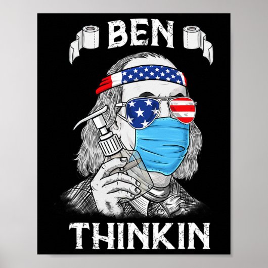 Ben Thinkin 4th of July Fun Benjamin Franklin Patr Poster (Voorkant)
