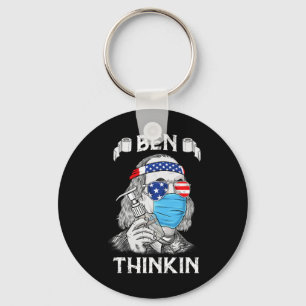 Ben Thinkin 4th of July Fun Benjamin Franklin Patr Sleutelhanger